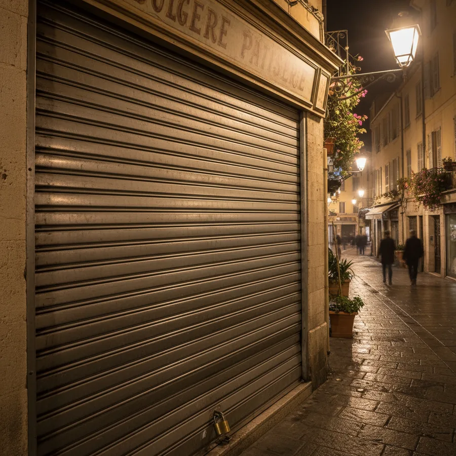 Persiana metálica de seguridad instalada en local comercial de Sant Joan Despí