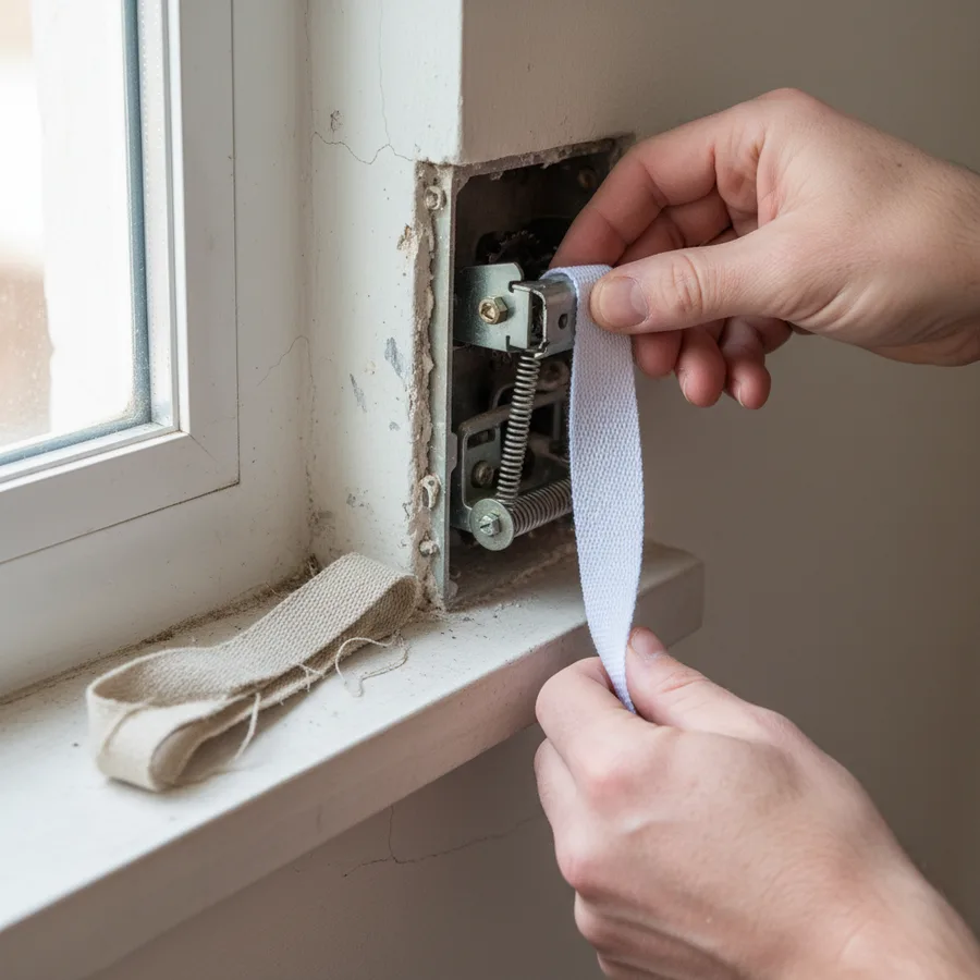 Cambio de cinta de persiana enrollable en vivienda de Sant Joan Despí